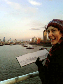 Home, News & Events. Jul 14: Karen sketching on the Thames