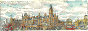 London & Lords. Mar 15: Outside St Pancras Station tiny